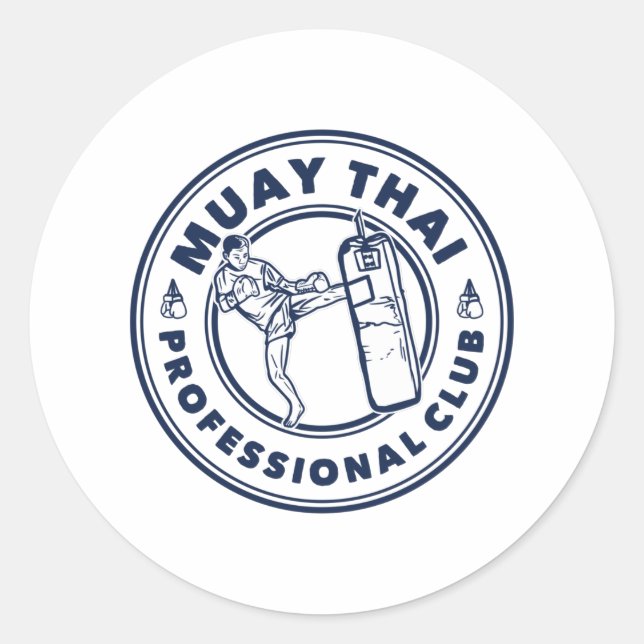 Muay Thai Professional Club Classic Round Sticker (Front)