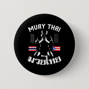 Muay Thai Puerto Rico Flag Martial Arts Thai Boxin 2 Inch Round Button