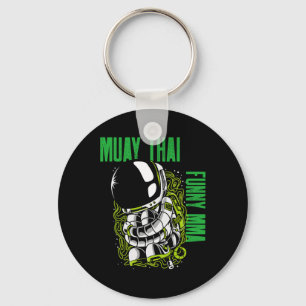 Muay Thai Rolled Up Astronaut, Mma, Kickboxing, Ji Keychain