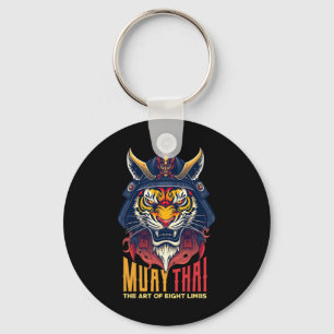 Muay Thai Samurai Tiger Thai Boxing Graphic Keychain