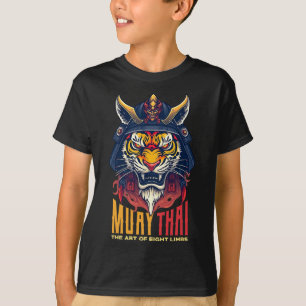 Muay Thai Samurai Tiger Thai Boxing Graphic  T-Shirt