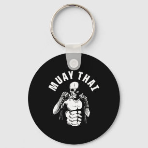 Muay Thai Skeleton Fighter Mma Club Coach Martial Keychain