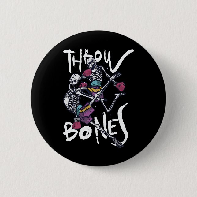 Muay Thai Skeleton - Thai Boxing And Kickboxing  2 Inch Round Button (Front)