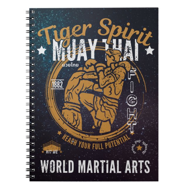 Muay Thai Spiral Carnet - Tiger Spirit (Devant)