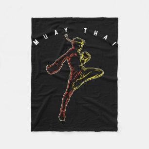 Muay Thai Sports Fighter Mma Thailand Boxing Marti Fleece Blanket