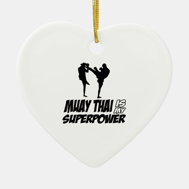 Muay Thai Superpower Designs Ceramic Ornament (Front)
