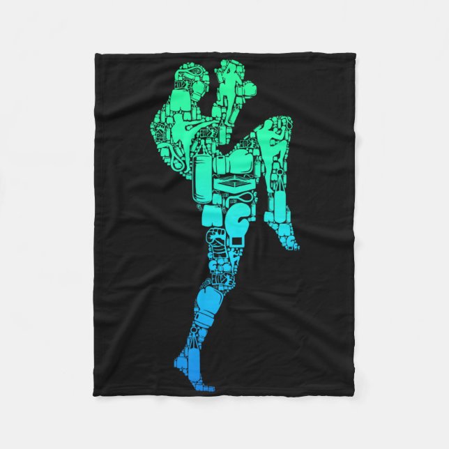 Muay Thai Thai Boxes Taekwondo Boys Children Men  Fleece Blanket (Front)
