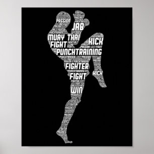 Muay Thai Thai Boxes Taekwondo Men Boys Children Poster