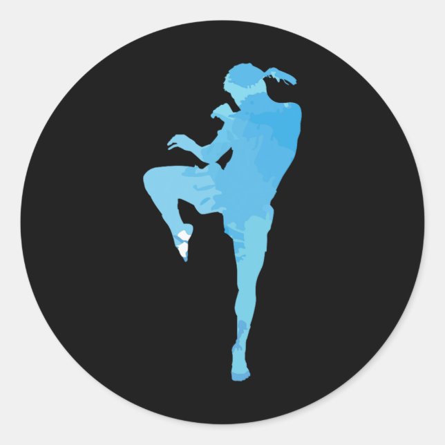Muay Thai Thai Boxing Sport  Classic Round Sticker (Front)