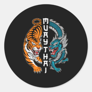 Muay Thai Thailand Boxing Muay Thai Fan Men Women Classic Round Sticker