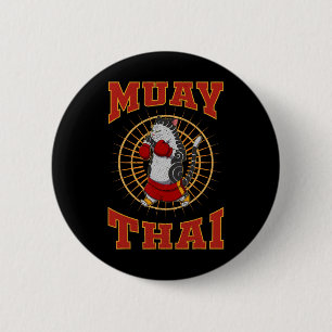 Muay Thai Thailand Fist Ring Knee Fighter Techniqu 2 Inch Round Button