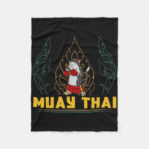 Muay Thai Thailand Fist Ring Knee Fighter Techniqu Fleece Blanket