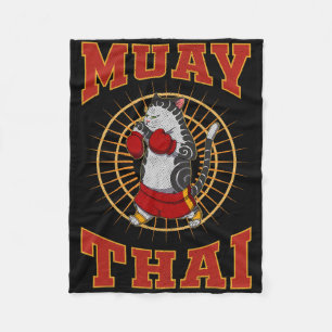 Muay Thai Thailand Fist Ring Knee Fighter Techniqu Fleece Blanket