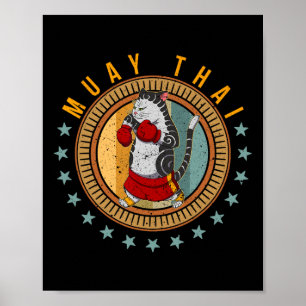 Muay Thai Thailand Fist Ring Knee Fighter Techniqu Poster