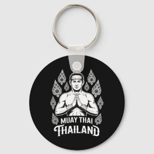 Muay Thai Thailand Vintage Tiger Fighter Training Keychain
