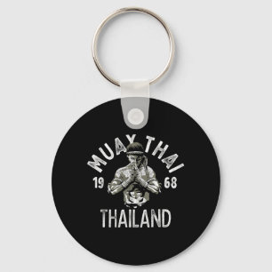 Muay Thai Thailand Vintage Tiger Fighter Training Keychain
