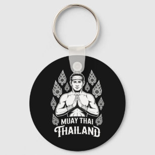 Muay Thai Thailand Vintage Tiger Fighter Training Keychain