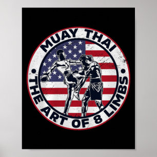 Muay Thai The Art of 8 Limbs Muay Thai Martial Poster