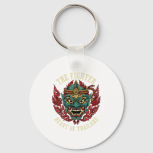 Muay Thai The Fighter Heart Thailand Demon MMA Keychain