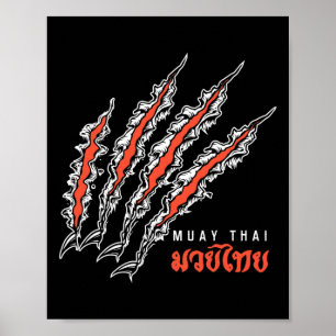 Muay Thai Tiger Claw Mma Street Fight Kickboxing C Poster