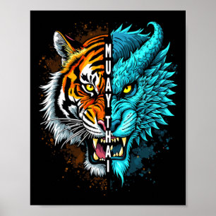 Muay Thai Tiger Dragon Fusion Art  Poster