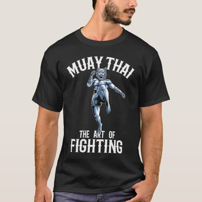 Muay Thai Tiger Fighter  Nak Muay Kickboxing T-Shirt (Front)