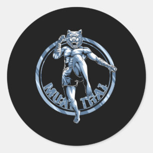 Muay Thai Tiger - Nak Muay, Kickboxing Gift _1 Classic Round Sticker