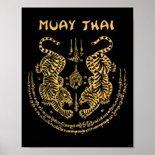 Muay Thai Tiger Sak Yant Spiritual Kickboxing Thai Poster