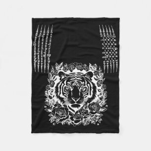 Muay Thai Tiger Tattoo Kickboxing Asian Cultural S Fleece Blanket