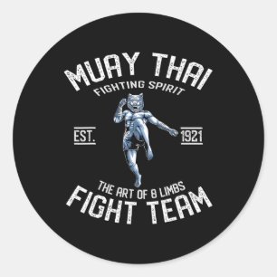 Muay Thai Tiger - Thai Boxing And Kickboxing Gift Classic Round Sticker
