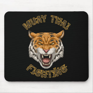 Muay Thai Tiger - Thai Boxing And Kickboxing Gift  Mouse Pad