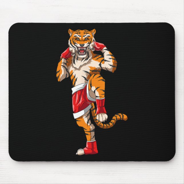 Muay Thai Tiger - Thai Boxing And Kickboxing  Mouse Pad (Front)