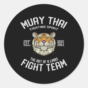 Muay Thai Tiger Thai Boxing Kickboxing Classic Round Sticker