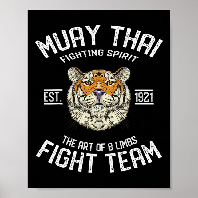 Muay Thai Tiger Thai Boxing Kickboxing  Poster (Front)
