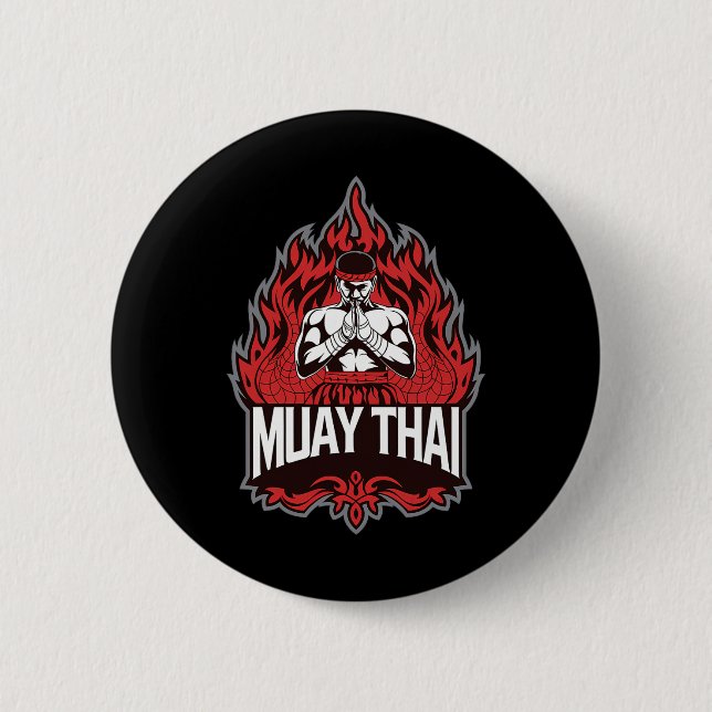 Muay Thai - Traditional Thai Boxing  2 Inch Round Button (Front)