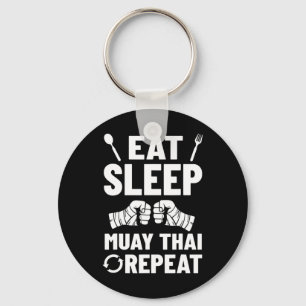 Muay Thai Training Fighter Kickboxing Beginner Box Keychain