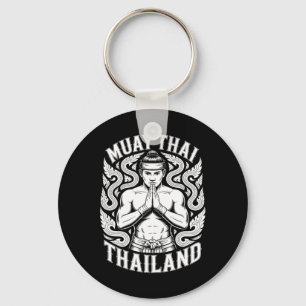 Muay Thai Training Kickboxing Thailand Vintage Tig Keychain