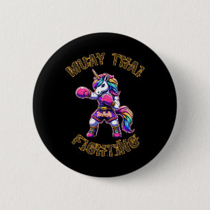 Muay Thai Unicorn - Unicorn Kickboxing Thai Boxing 2 Inch Round Button