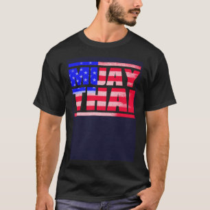 Muay Thai USA Flag NakMuay Boxing Workout T-Shirt