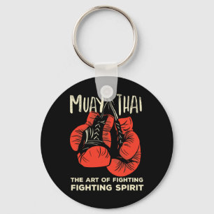 Muay Thai Vintage Retro Art Of Fighting Kickboxing Keychain