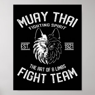 Muay Thai Wolf Fight Team - Nak Muay, Kickboxing G Poster