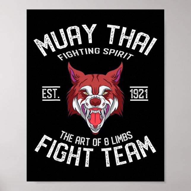 Muay Thai Wolf - Thai Boxing And Kickboxing  Poster (Front)