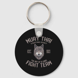 Muay Thai Wolf Thai Boxing Kickboxing Keychain