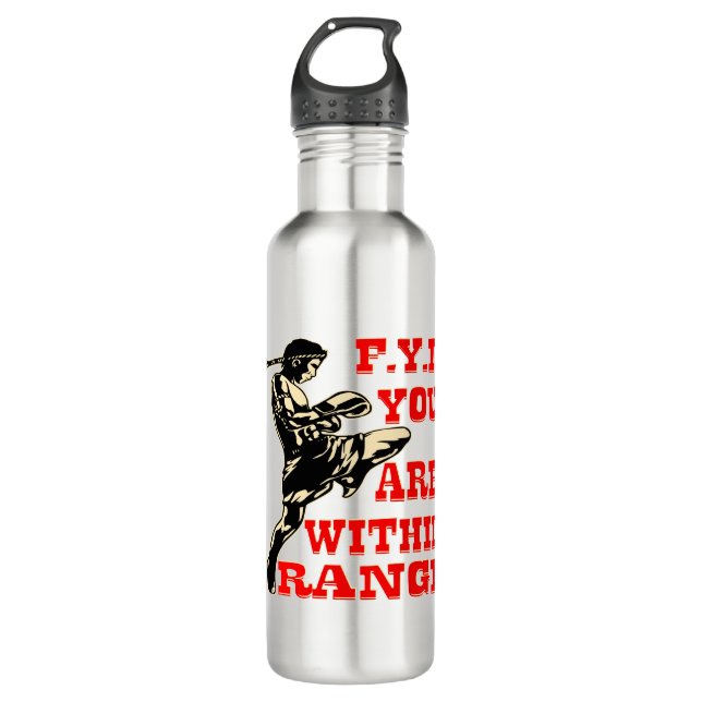 Muay Thai You Are In Range #USAPatriotGraphics  © 710 Ml Water Bottle (Front)