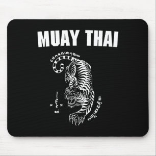 Muay Thailand Sak Yant Art Tattoo Tiger Kickboxing Mouse Pad