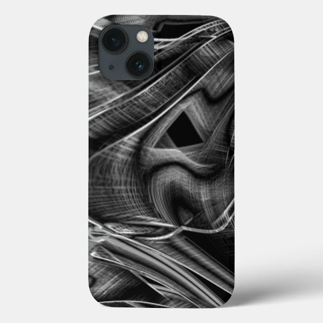 Much crooked with gray grooves in black background Case-Mate iPhone case (Back)