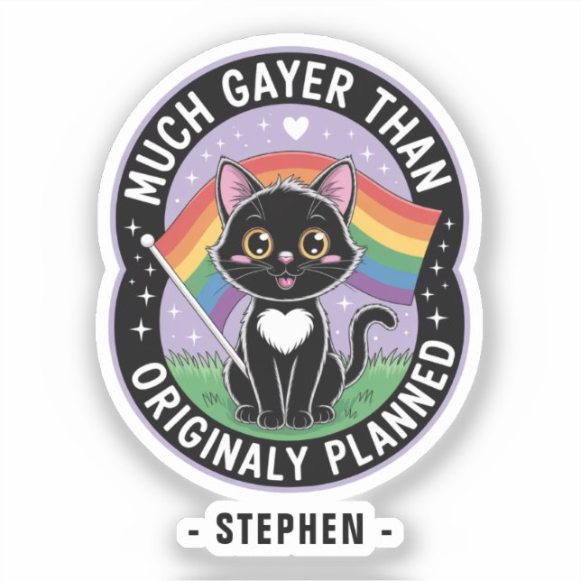 Much Gayer – Funny Cute Black Cat LGBTQ Pride (Front)