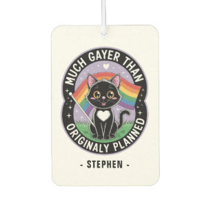Much Gayer – Funny Cute Black Cat LGBTQ Pride Air Freshener