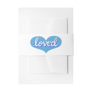 MUCH LOVED - Blue love heart - Invitation Belly Band