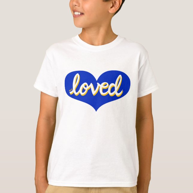 MUCH LOVED - blue love heart-  T-Shirt (Front)